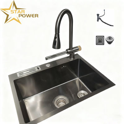 Harga bagus Bahan makanan 304/316 Stainless Steel Single Bowl Sink dengan Cube Washer dan Hand-Precision Polished Mirror Finish on line