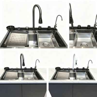 Harga bagus Customized Premium Cup Washer Integrated Hand-Polished 304/316 Stainless Steel Cuisine Sink dengan kedalaman mangkuk 250-300mm dan ketebalan panel 1,2-2,0mm on line