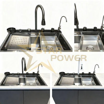 Harga bagus Wastafel Dapur Mangkuk Tunggal Baja Tahan Karat 316Ti Kelas Dirgantara Buatan Tangan dengan Baskom Sedalam 250mm on line