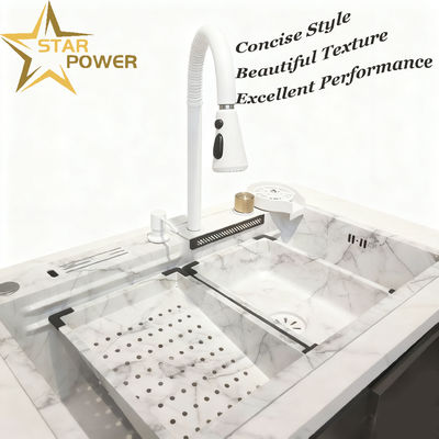 Wastafel Dapur Stainless Steel Buatan Tangan dengan Nano Hidrofobik Pembersih Diri dan Bahan Food Grade 304/316