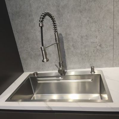 Harga bagus Sink dapur stainless steel buatan tangan dengan kedalaman mangkuk 250-300mm dan ketebalan panel 1,2-1,5mm atau 1,8-2,0mm on line