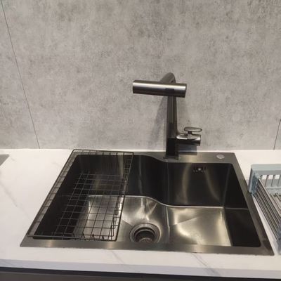 Harga bagus Sink dapur buatan tangan 15° Slope Diversion stainless steel dengan bahan kelas makanan 304/316 on line