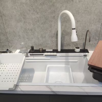 Bak Cuci Dapur Stainless Steel Buatan Tangan dengan Stainless Steel Food Grade 304/316 Kedalaman Mangkuk 250-300mm dan Ketebalan Panel 1.2-2.0mm