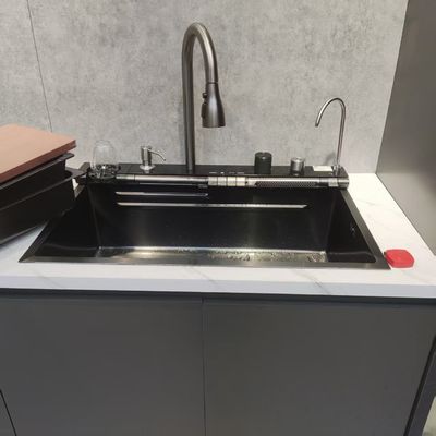 Wastafel Dapur Stainless Steel Buatan Tangan dengan Pemolesan Elektrolitik dan Antibakteri Ion Perak untuk Food Grade 304/316 dan Mangkuk yang Diperdalam (≥25cm)