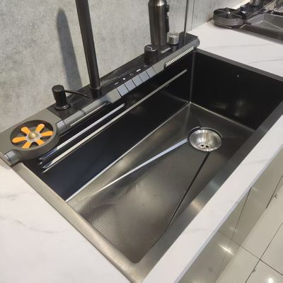 Bak Cuci Dapur Stainless Steel Buatan Tangan dengan Material Food Grade 304/316 dan Desain Terintegrasi Pembersihan-Pemotongan-Pengeringan