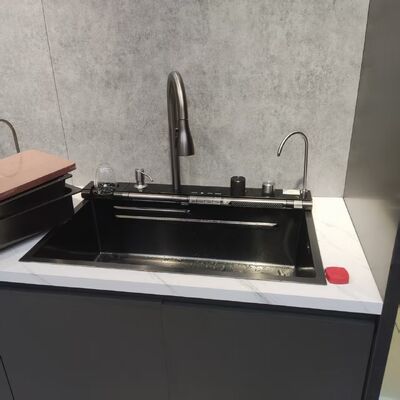 Bak Cuci Dapur Stainless Steel 316L Tahan Panas yang Dikerjakan dengan Mesin CNC Presisi Tinggi dengan Kedalaman Mangkuk 250-300mm dan Ketebalan Panel 1.2-1.5mm