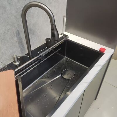 Harga bagus Bak Cuci Dapur Stainless Steel 316L Tahan Panas yang Dikerjakan dengan Mesin CNC Presisi Tinggi dengan Kedalaman Mangkuk 250-300mm dan Ketebalan Panel 1.2-1.5mm on line
