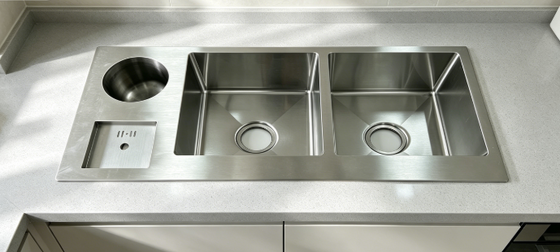 Harga bagus 304 Stainless Steel Workstation Double Bowl Kitchen Sink on line