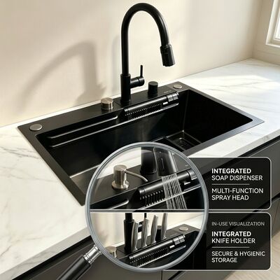 Harga bagus Sink dapur bawah tanah 304 Stainless Steel Single Bowl Sink dapur disikat Sink dapur bawah tanah 600mm 9-inci Basin dalam. on line