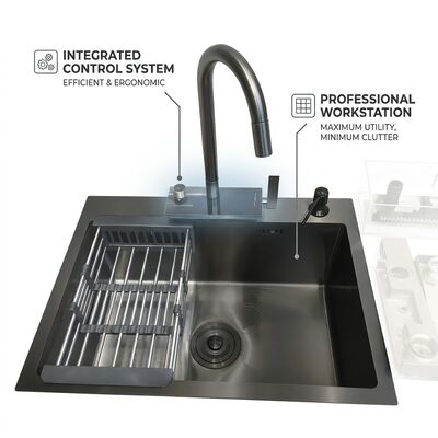 Harga bagus Baskom Dapur Bawah Tanah 316 Stainless Steel Single Bowl Baskom Dapur Brushed Bawah Tanah 800mm 220mm Deep Basin on line