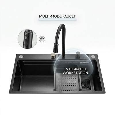 Harga bagus Top Mount / Drop-in Cuisine Sink Food-Grade 304 SS Double Bowl Cuisine Sink Polished Top-Mount 900mm 250mm Deep Basin on line