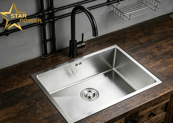 Harga bagus SUS304 Stainless Steel Double Bowl Cuisine Sink dengan permukaan Matte dan 10 Inch Extra-Deep Basin on line