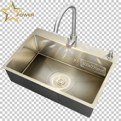 Harga bagus 316 stainless steel Chrome Plated Undermount Dapur wastafel 800mm x 220mm Deep Single Bowl on line