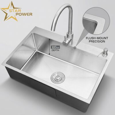 Harga bagus Wastafel Dapur Pasang Tanam / Tanam Dalam 18-Gauge 304 SS Wastafel Dapur Mangkuk Utama & Tambahan Nada Emas Pasang Tanam 1000mm 300mm Bak Ekstra-Dalam | Kedalaman Bak Kustom Tersedia | Ketebalan Baja Kustom Tersedia on line