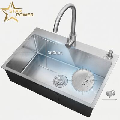 Harga bagus Top Mount / Drop-in Cuisine Sink 18 Gauge 304 SS Equal Double Bowl Cuisine Sink Nano-Coated Drop-In 1000mm 300mm Extra-Deep Basin. on line