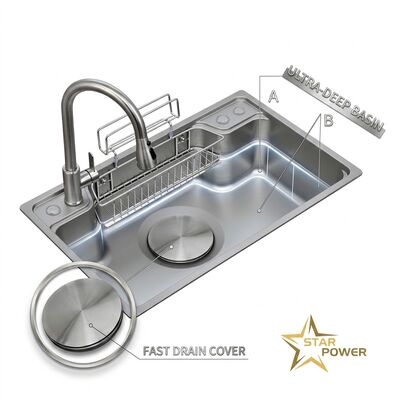 Harga bagus Bak Cuci Dapur Depan Apron Ukuran 33x22 Inci Baja Tahan Karat 304 Buatan Tangan Mangkuk Tunggal Kedalaman 16 Gauge on line