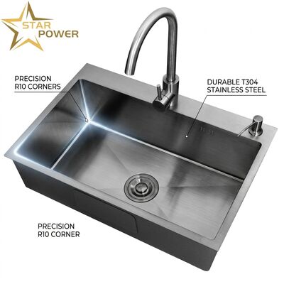 Harga bagus 15 Inch Undermount Bar Prep Dapur Cuci 304 Stainless Steel Single Bowl 22 Gauge Bulat Dengan Aksesoris on line