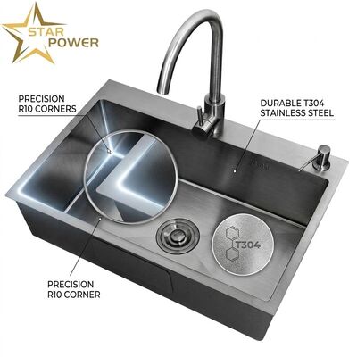 Harga bagus Round 15 Inch Bar Prep Sink SUS304 Handmade 22 Gauge Single Bowl Undermount online