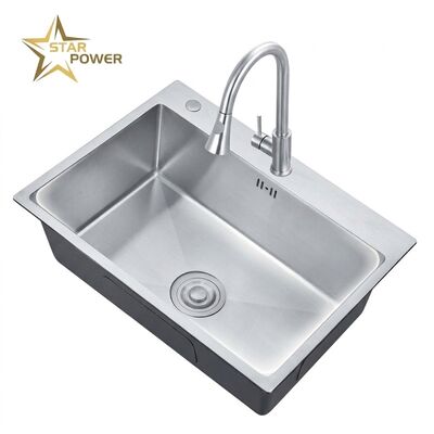 Harga bagus Nano 25x22 Drop-In Kitchen Sink SUS304 Antibacterial Single Bowl 18 Gauge on line