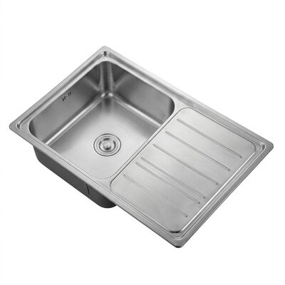 Harga bagus Workstation 30x18 Kitchen Sink SUS304 16 Gauge Single Bowl with Drainboard on line