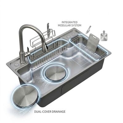 Harga bagus 30 Inch Farmhouse Apron Front Single Bowl Kitchen Sink SUS304 16 Gauge Handmade on line