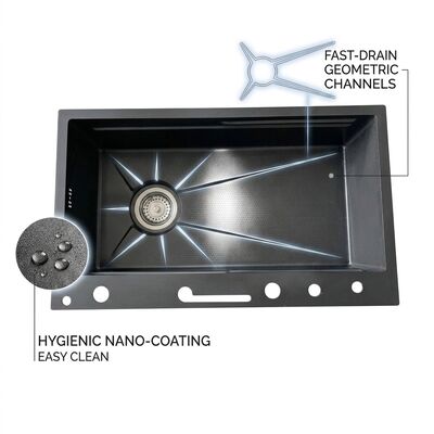 Harga bagus 33 Inch Corner Kitchen Sink Double Bowl SUS304 18 Gauge Space Saving Handmade on line