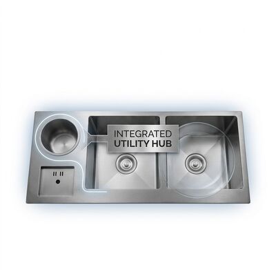 Harga bagus 27 Inch Undermount Single Bowl Kitchen Sink 16 Gauge with Cutting Board Set on line