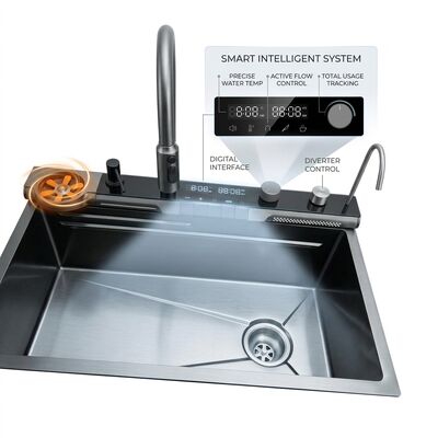 Harga bagus 26 Inch RV Camper Van Single Bowl Sink SUS304 20 Gauge with Foldable Faucet online