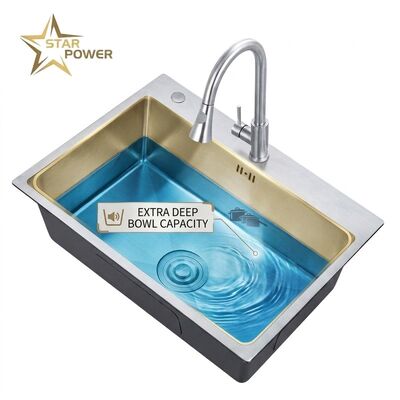 Harga bagus 20 Inch Bar Prep Undermount Single Bowl Kitchen Sink 18 Gauge Nano Black Coating online