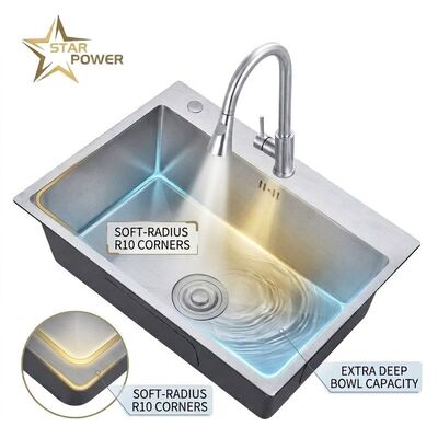 Harga bagus 25 Inch Laundry Utility Sink SUS304 20 Gauge Deep Basin with Faucet Assembly on line