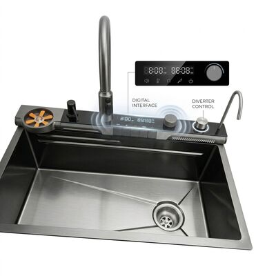 Harga bagus 32 Inch Drop-In Double Bowl Kitchen Sink SUS304 20 Gauge with Glass Cover on line